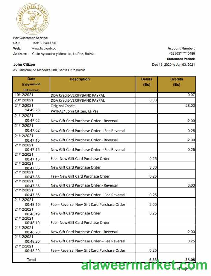 Bolivia Banco Central de Bolivia excel